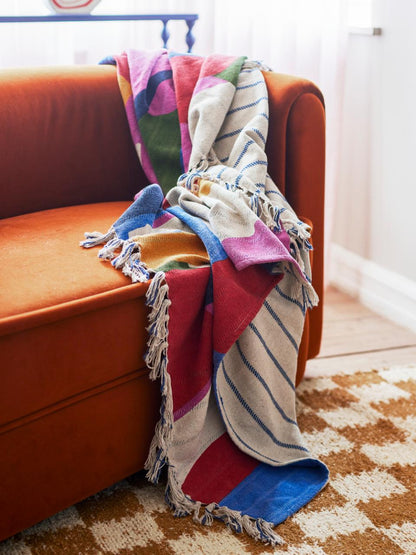 Plaid Artista, Blue, Coton recyclé