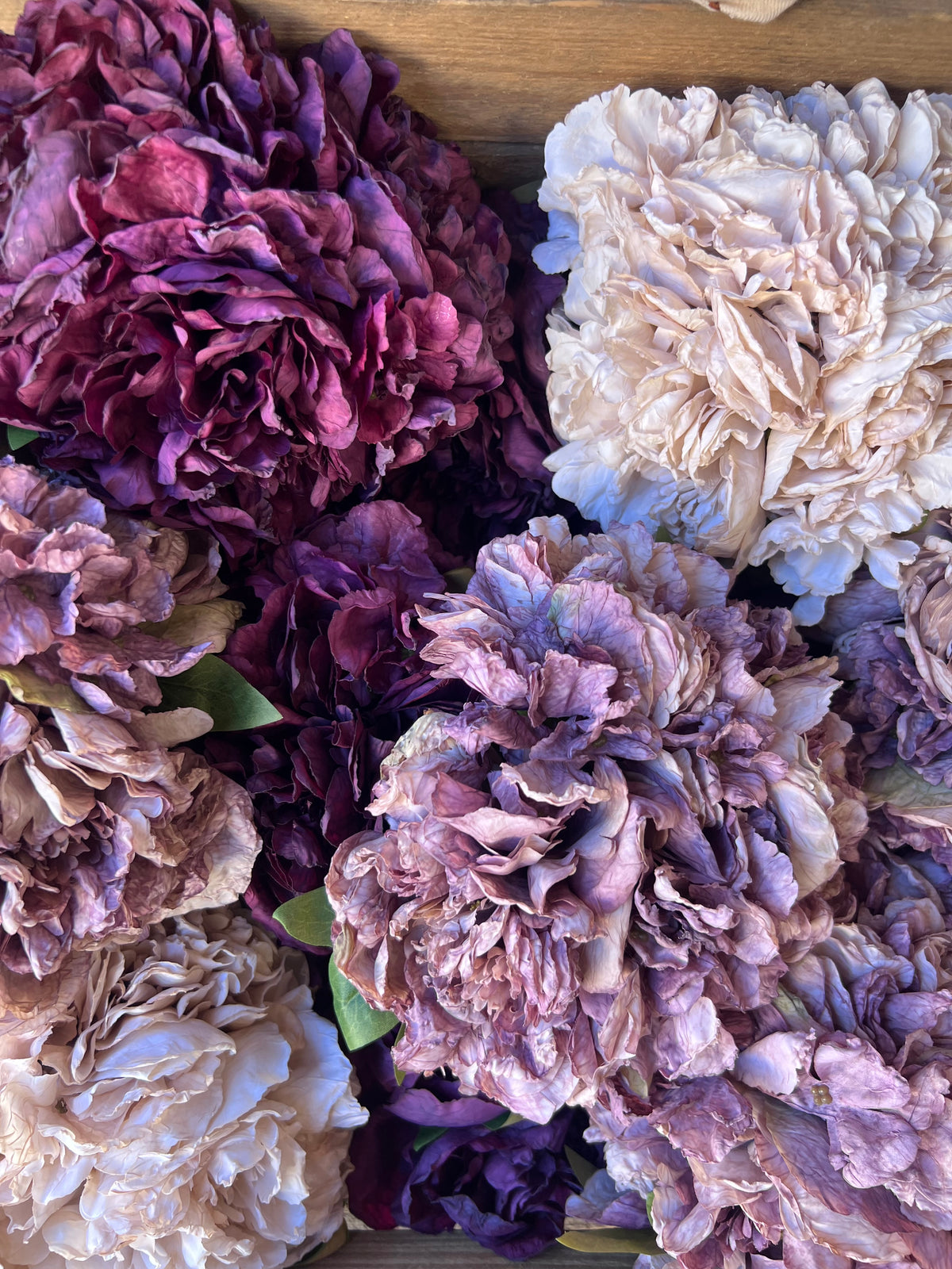 Bouquets pivoine hortensia en tissus