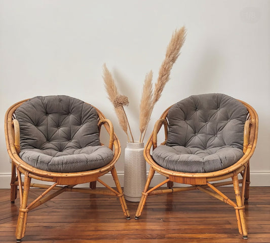 Fauteuil en rotin vintage