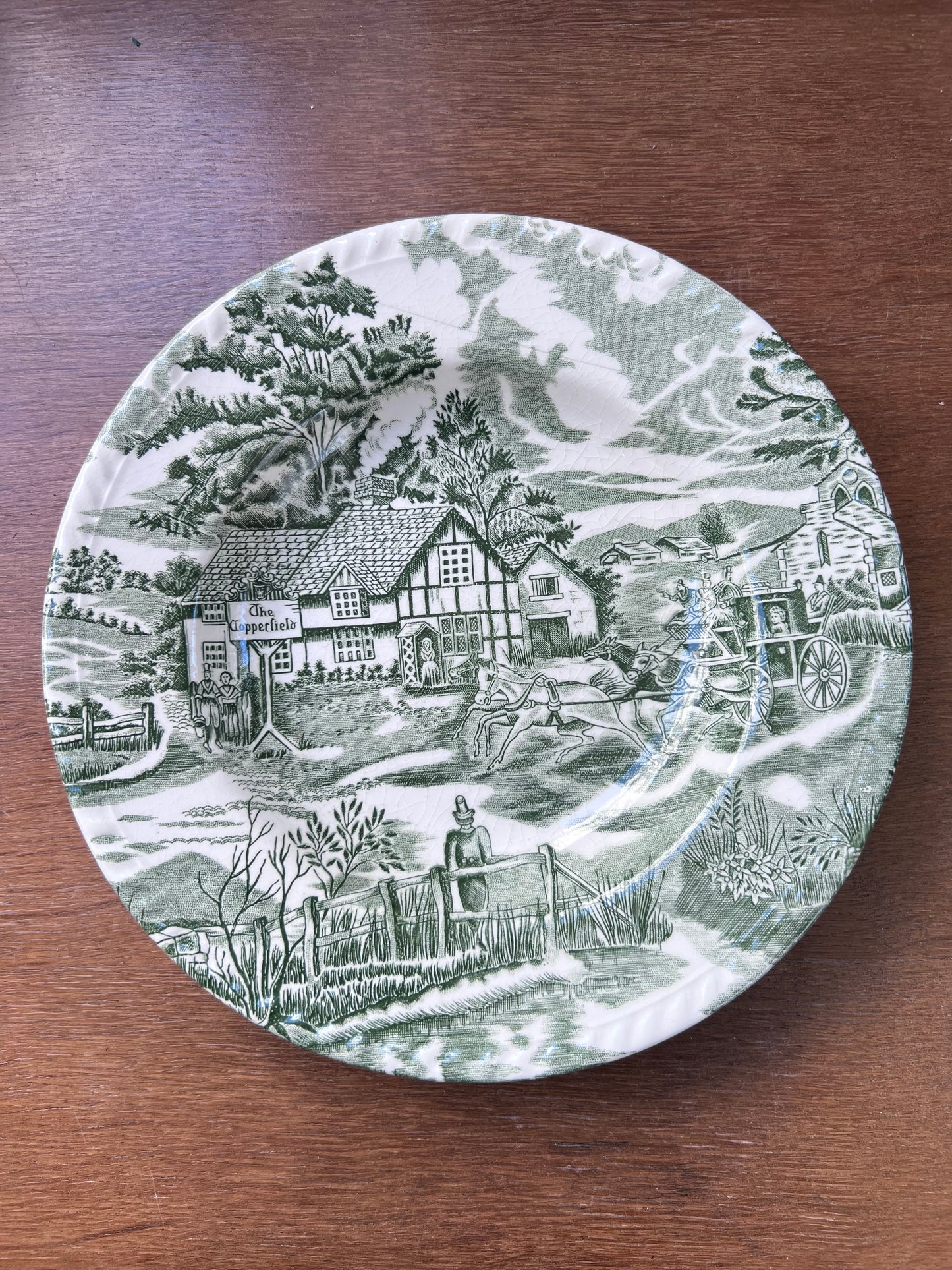 Assiettes creuses vintage vertes