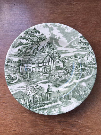 Assiettes creuses vintage vertes