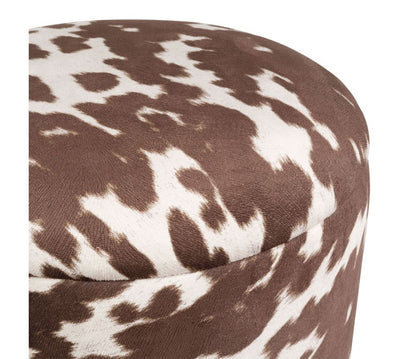 TABOURET COFFRE FELIEN BRUN+ECRU D38XH43CM