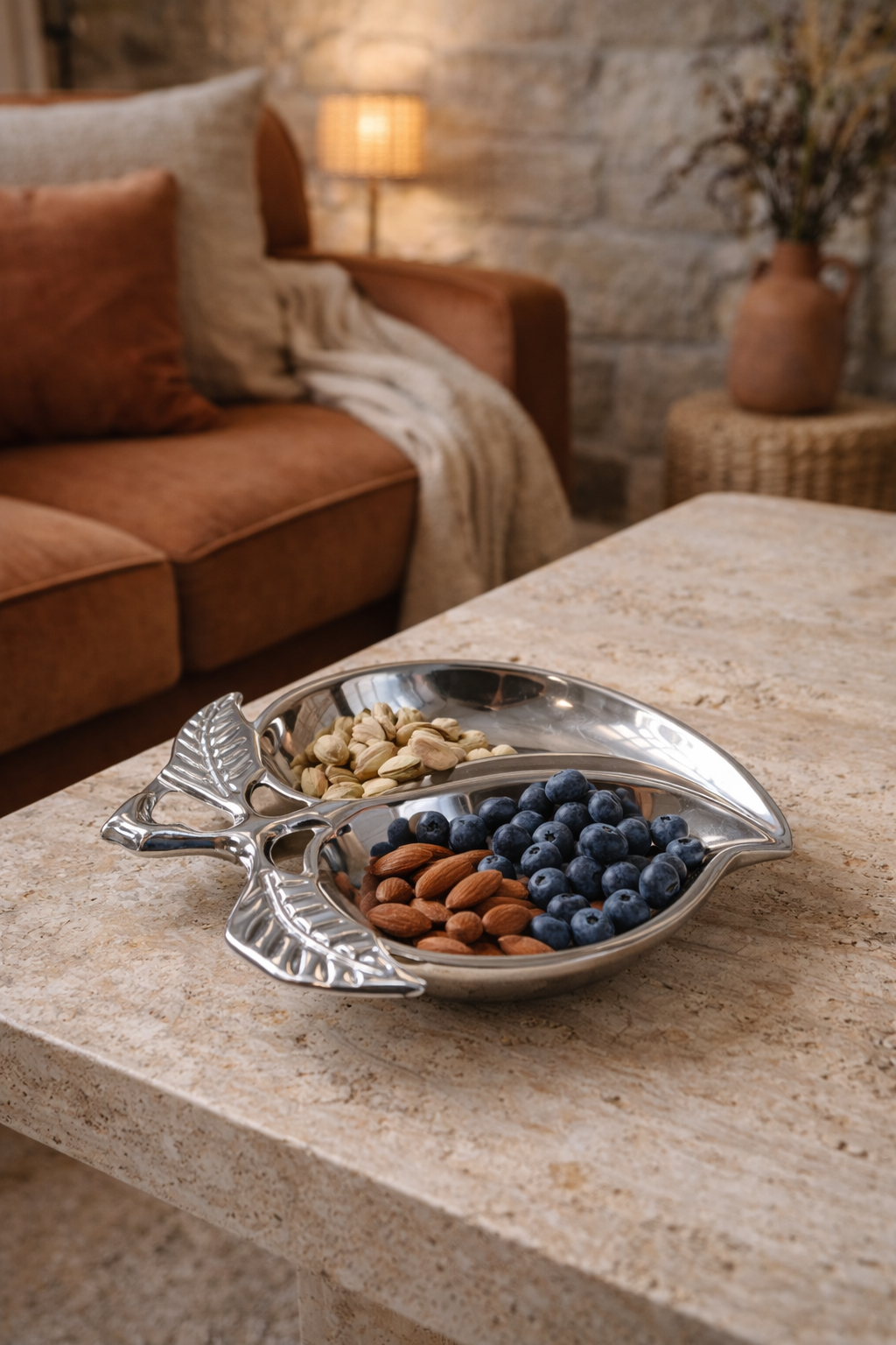 Coupelle/plat en inox flexible vintage