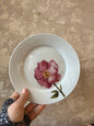 Assiettes à dessert vintage en porcelaine fleur rose