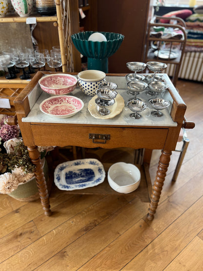 Meuble bois et marbre vintage