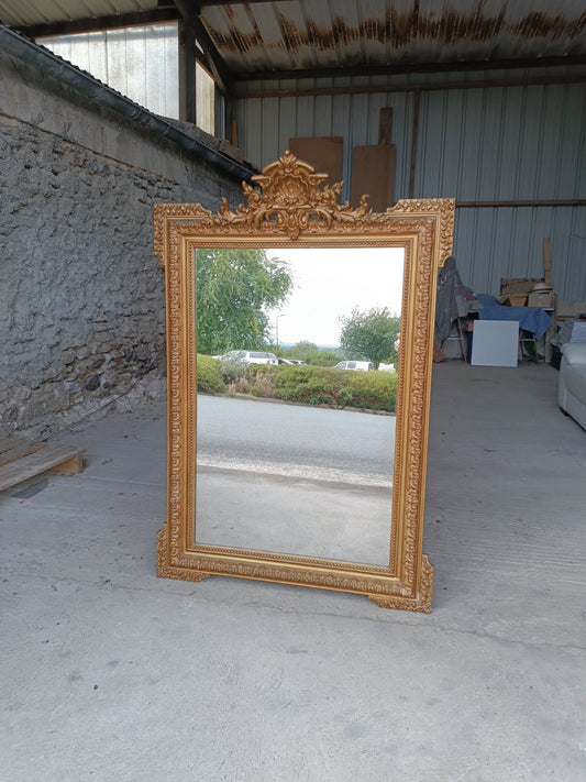 Miroir ancien fronton 91x137 cm
