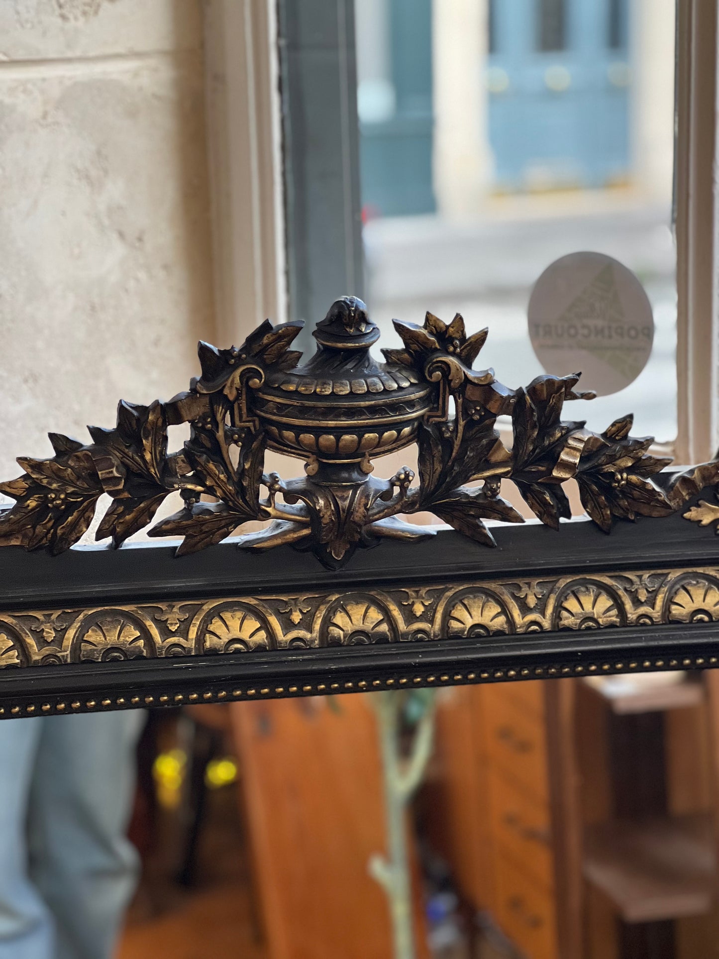 Miroir style Napoléon avec fronton- 84xH124cm
