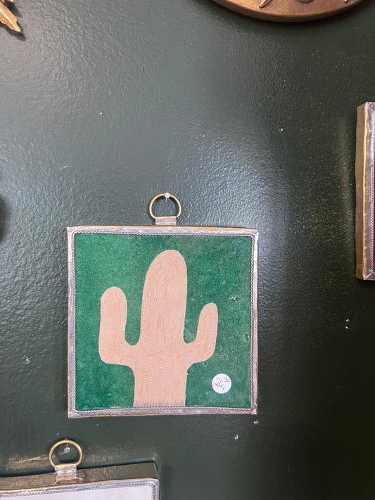 Carreau de zellige - cactus vert- Maroc