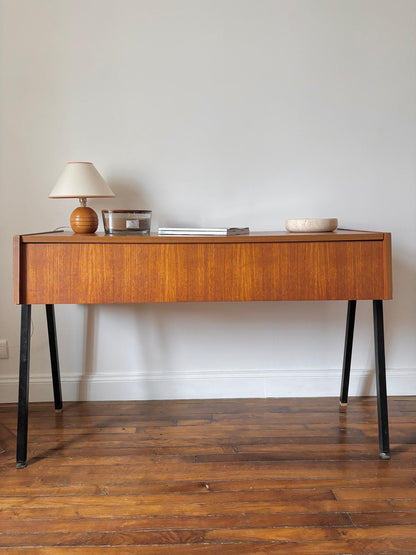 Console vintage en bois et métal