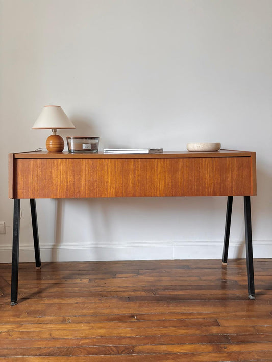 Console vintage en bois et métal