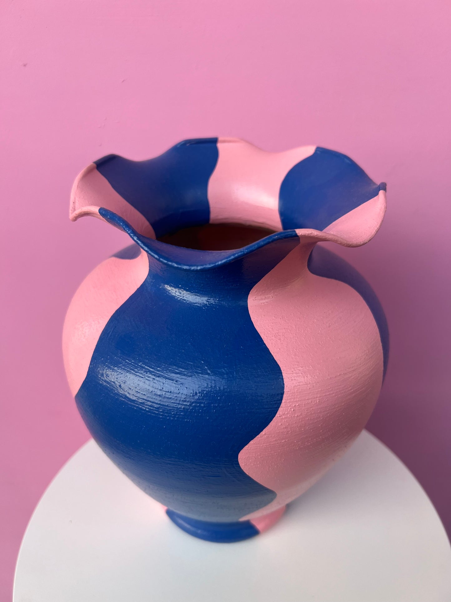 BABIOLA - Vase corolle rose et bleu