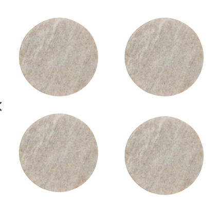 Set de 4 dessous de verres marbre beige D10cm