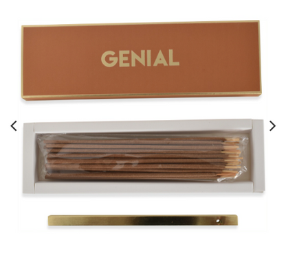 Encens bâtonnets Genial bois de santal cuir avec support