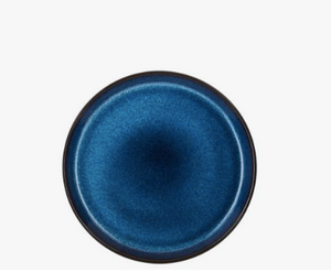 Assiette plate noire et bleue 21cm