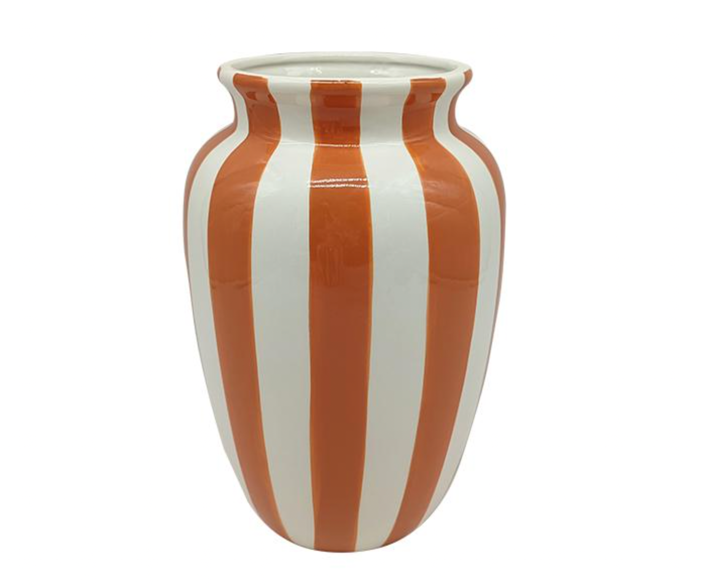 VASE RAYE BLANC/ORANGE 15,5X24,5CM