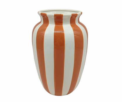 VASE RAYE BLANC/ORANGE 15,5X24,5CM