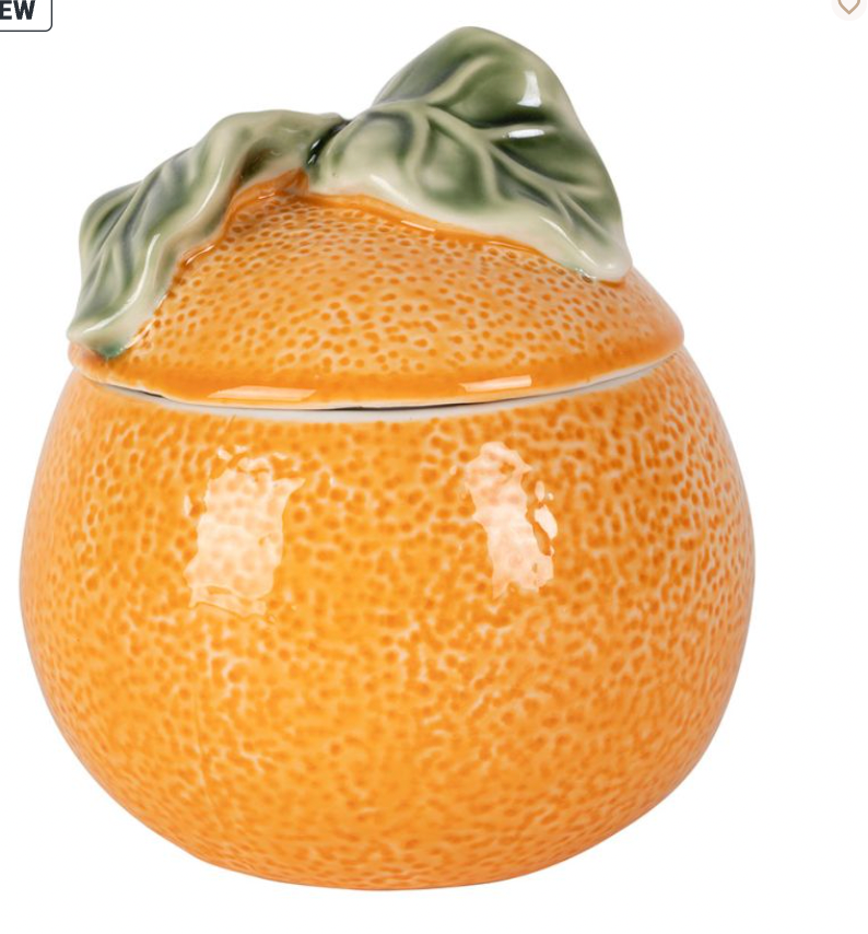 POT COUVERCLE AGRUMES ORANGE+VERT D11XH12CM