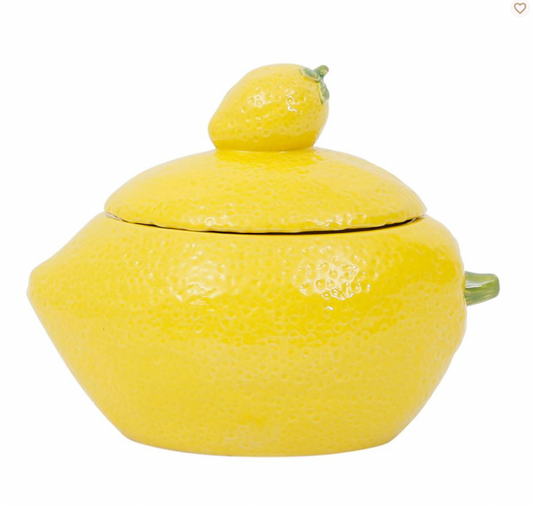 POT AVEC COUVERCLE CITRON JAUNE 17.5X11.5XH14.5