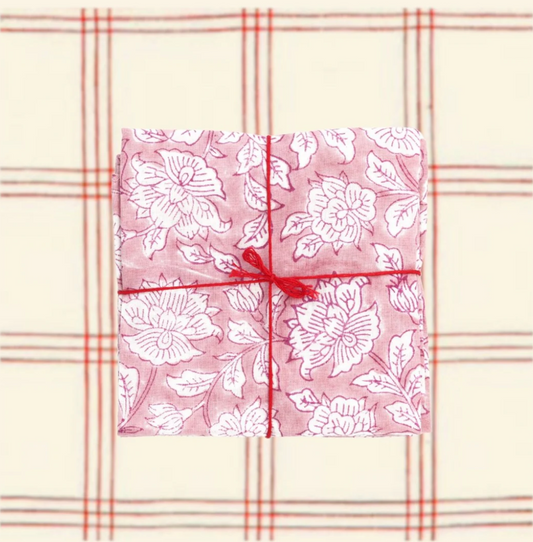 Serviettes de table x4 Iris Pink