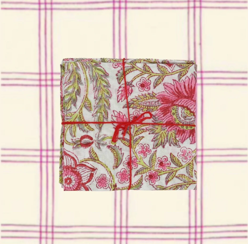 Serviette de table x4 Gypsophil Pasteque