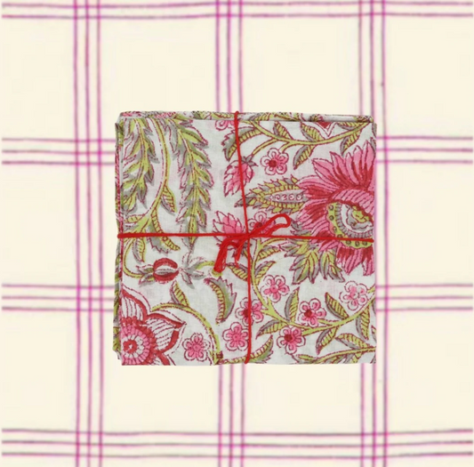 Serviette de table x4 Gypsophil Pasteque