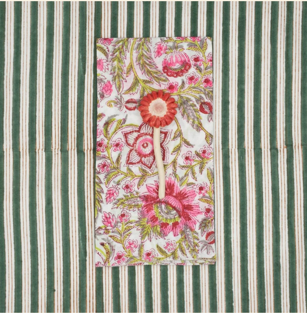 Serviette de table x4 Gypsophil Pasteque