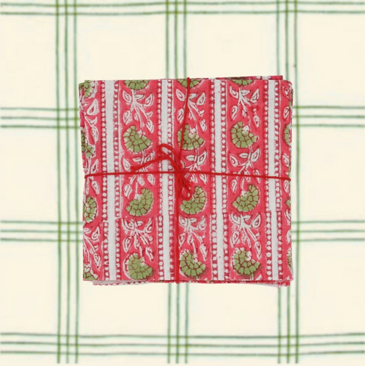 Serviette de table x4 Bruyere Peonie