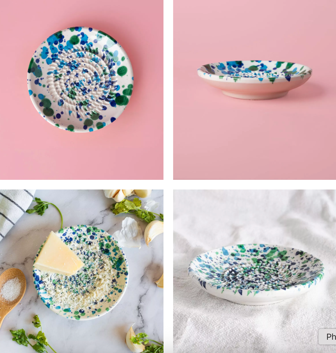 Assiette Céramique Râpe à Ail PETITE / Corail