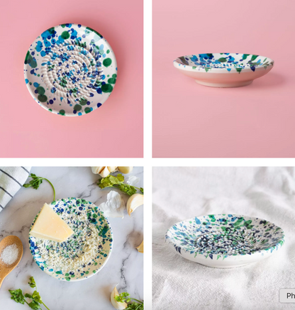 Assiette Céramique Râpe à Ail PETITE / Corail