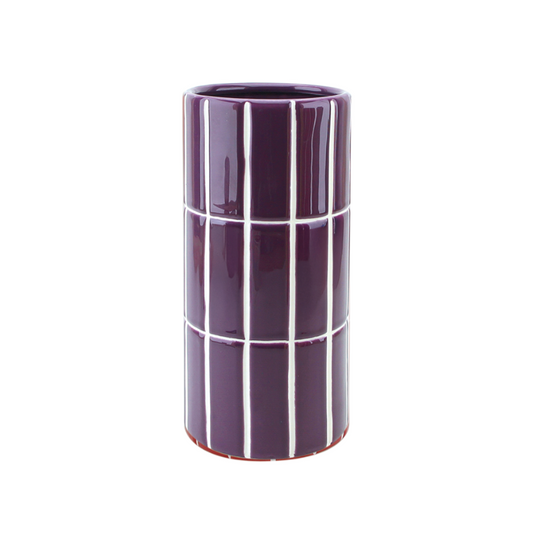 Vase carrelage violet D10,5 H23cm
