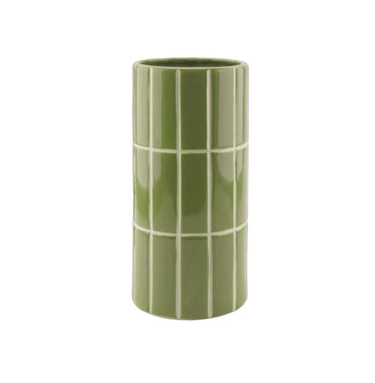 Vase carrelage Kaki D10,5 H23cm