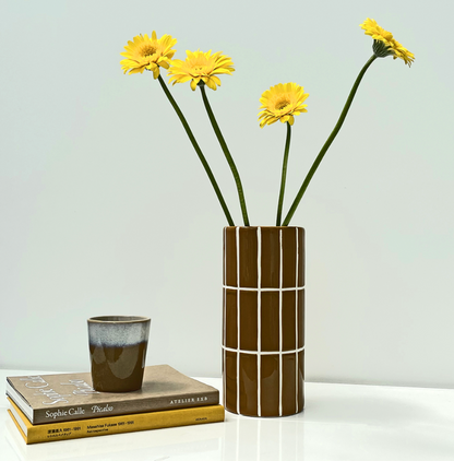 Vase carrelage Ocre D10,5 H23cm