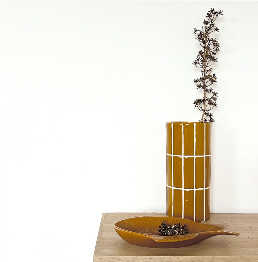 Vase carrelage Ocre D10,5 H23cm