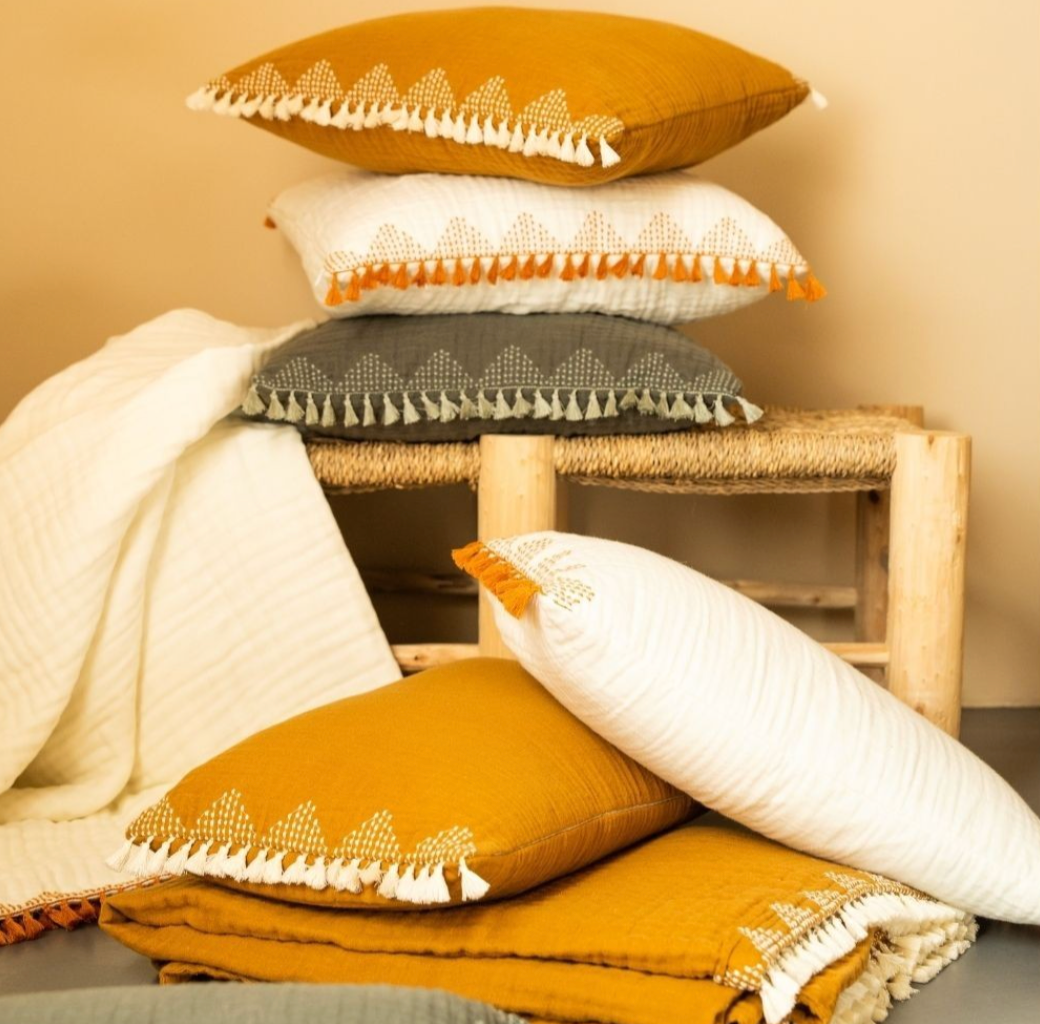 Coussin Salina Curry/Ecru 30x50cm