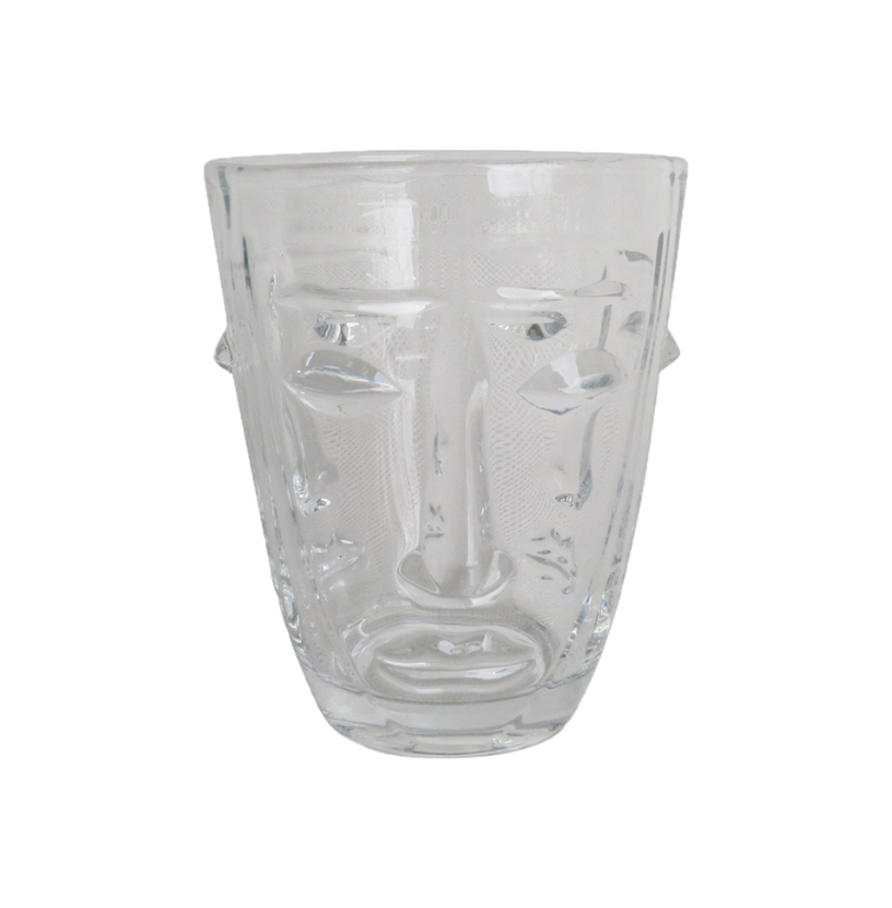 Verre visage D8 H10cm transparent