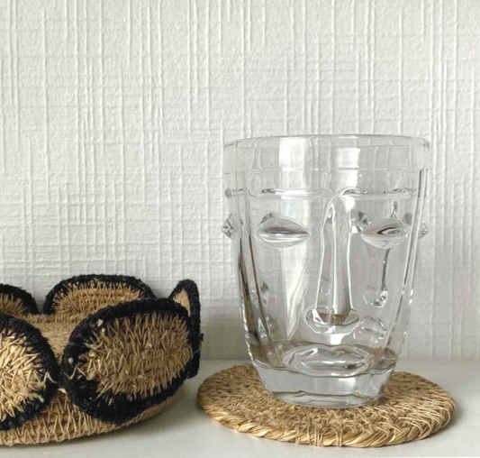 Verre visage D8 H10cm transparent