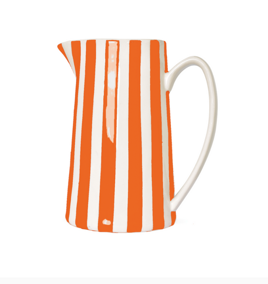 Pichet rayure orange L17,8 P12,5 H21,3cm