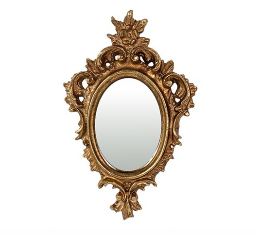 MIROIR STYLE ANCIEN DORE 11X17CM