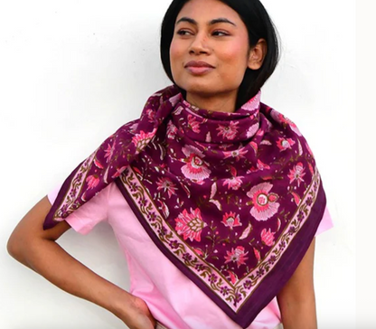Grand foulard THÉODORA Betterave - Byzantine