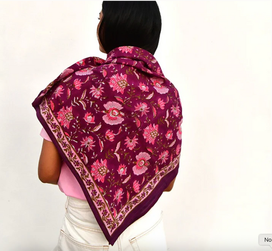 Grand foulard THÉODORA Betterave - Byzantine