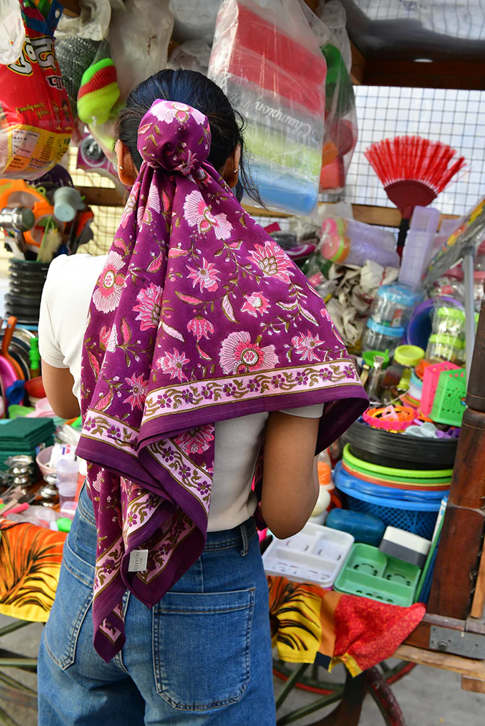 Grand foulard THÉODORA Betterave - Byzantine