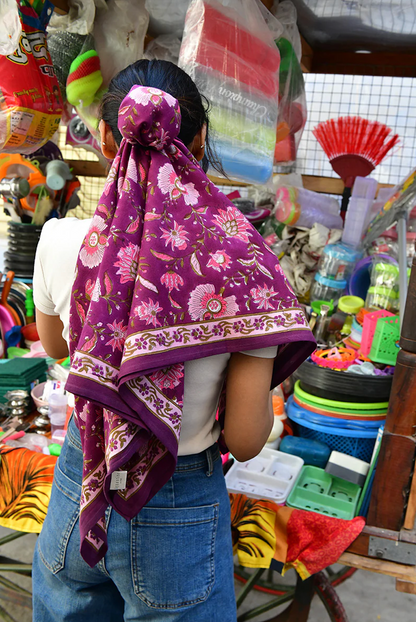 Grand foulard THÉODORA Betterave - Byzantine