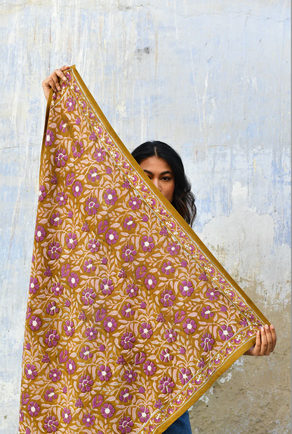 Grand foulard N°115 Caramel - Byzantine