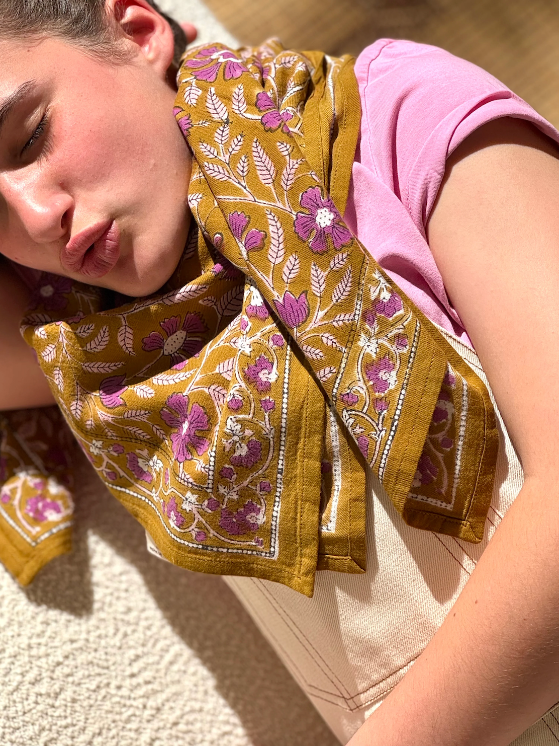 Grand foulard N°115 Caramel - Byzantine