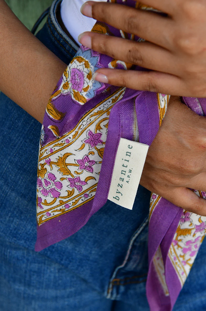 Grand foulard HALICARNASSE Prune - Byzantine