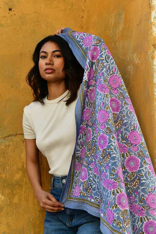 Grand foulard ANI Bleu - Byzantine