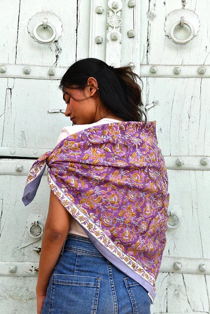 Grand foulard TOTILA Prune - Byzantine