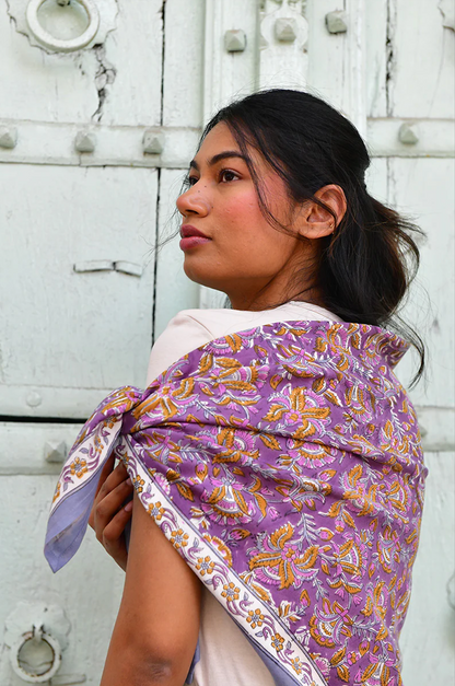 Grand foulard TOTILA Prune - Byzantine