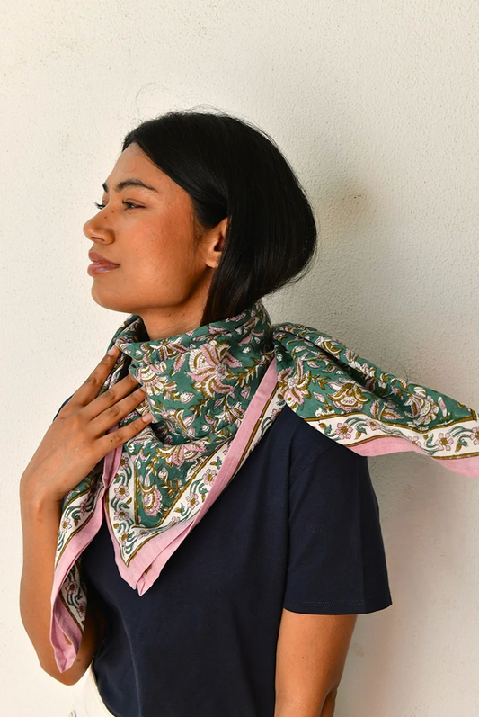 Grand foulard TOTILA Vert - Byzantine