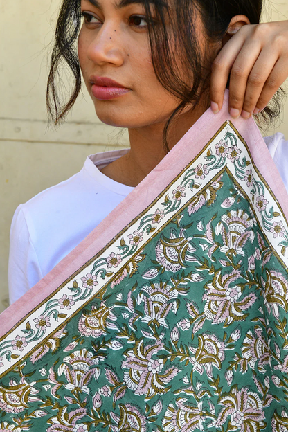 Grand foulard TOTILA Vert - Byzantine